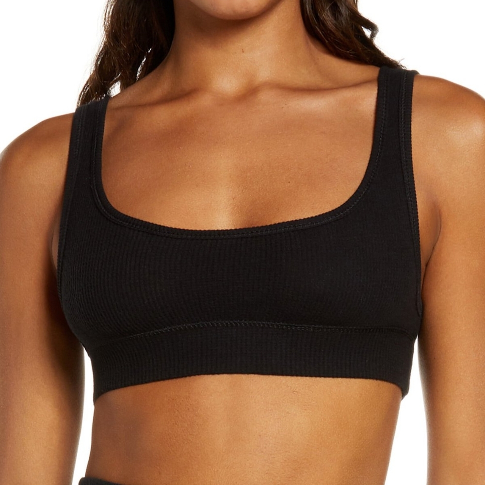 skims • waffle scoop bra in onyx